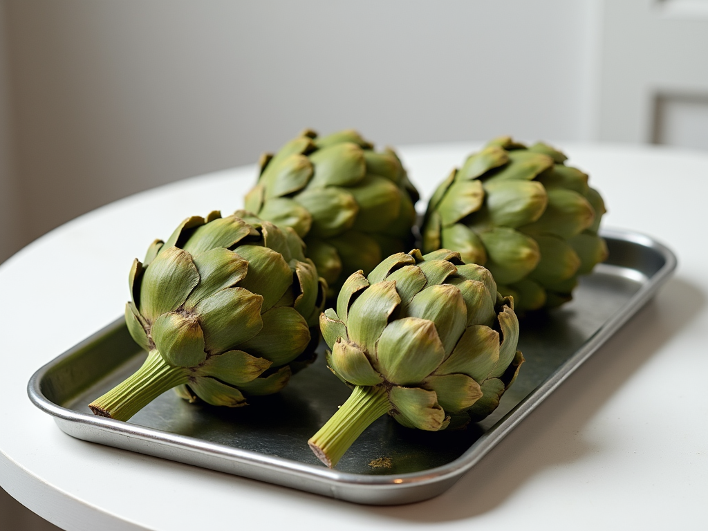 Fresh whole artichoke with leaves