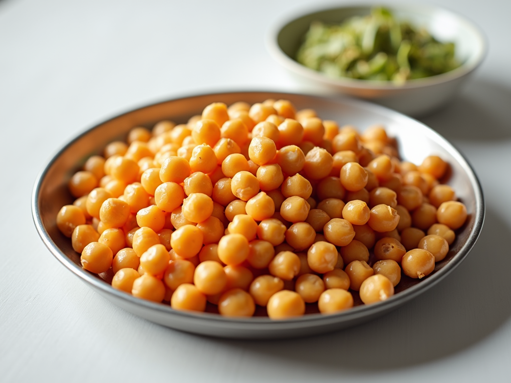 Raw and cooked chickpeas