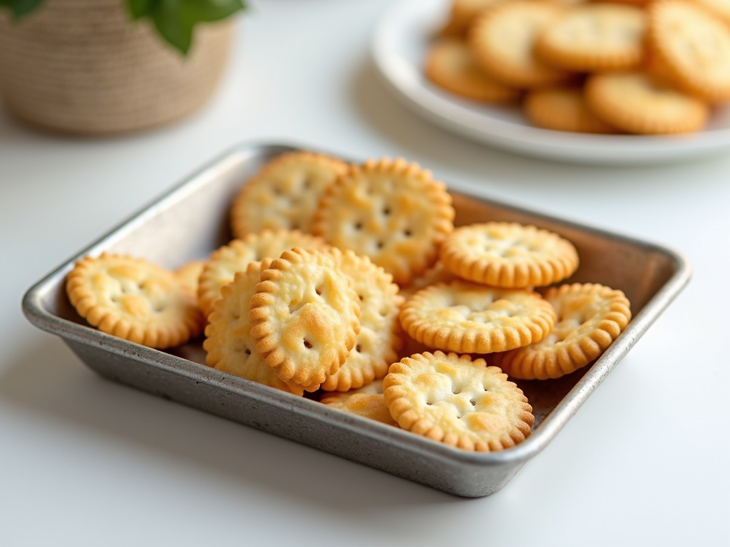 Various wheat crackers on a wooden surface