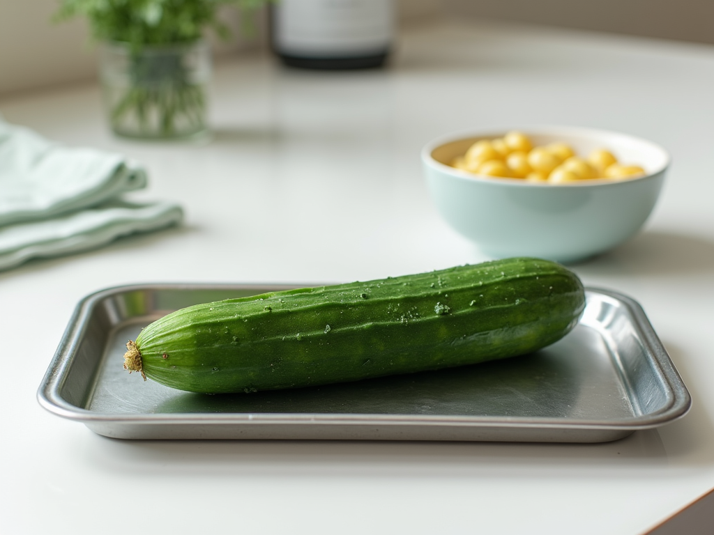 Fresh whole and sliced cucumber