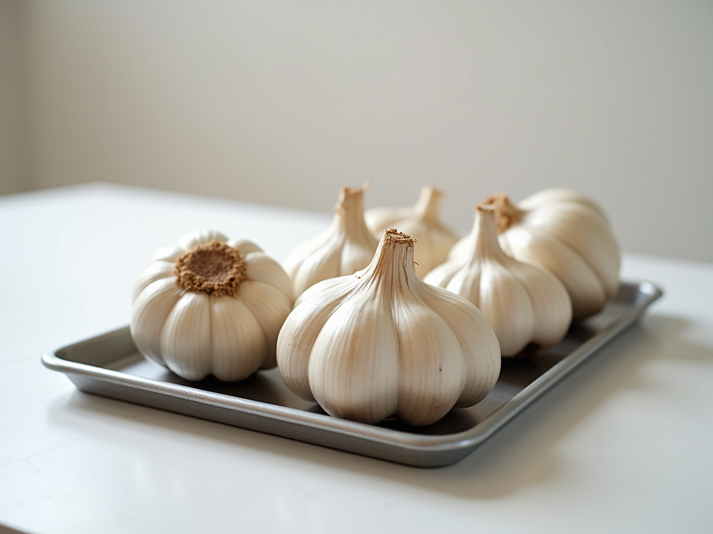 Fresh garlic bulbs and cloves