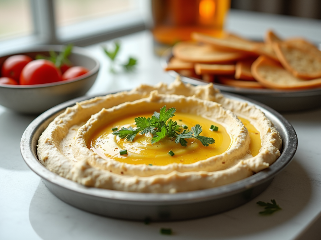 Traditional chickpea-based hummus