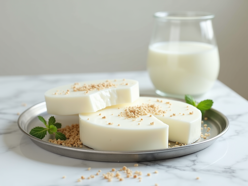 Glass of kefir, a fermented milk drink