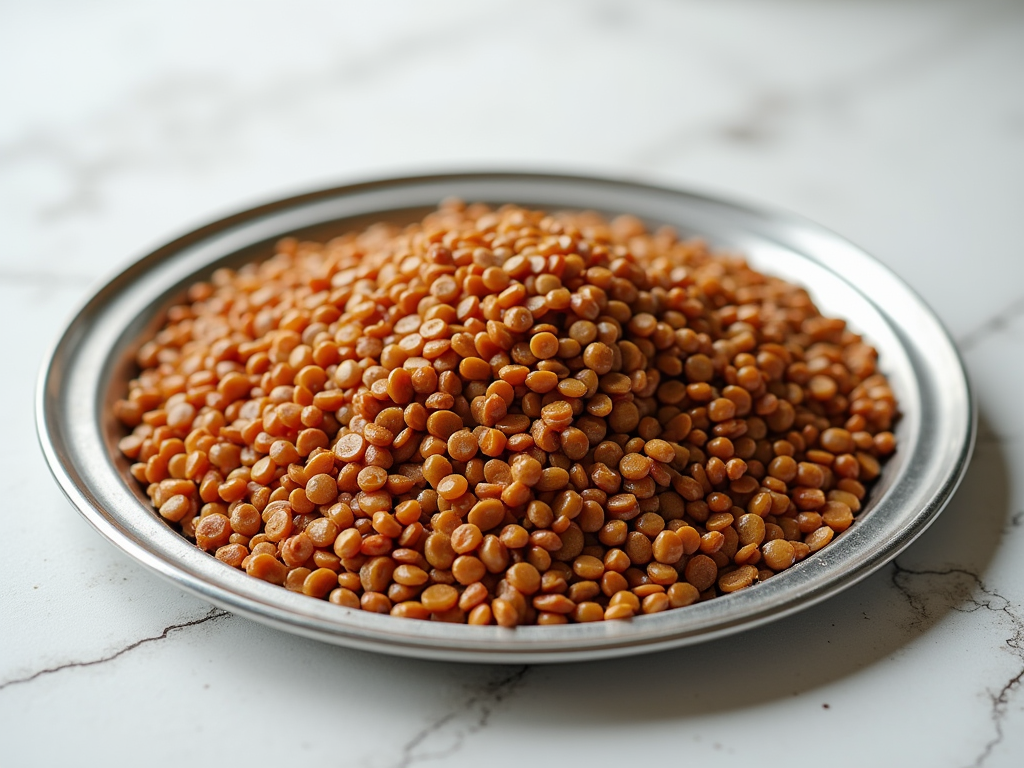 Raw and cooked lentils