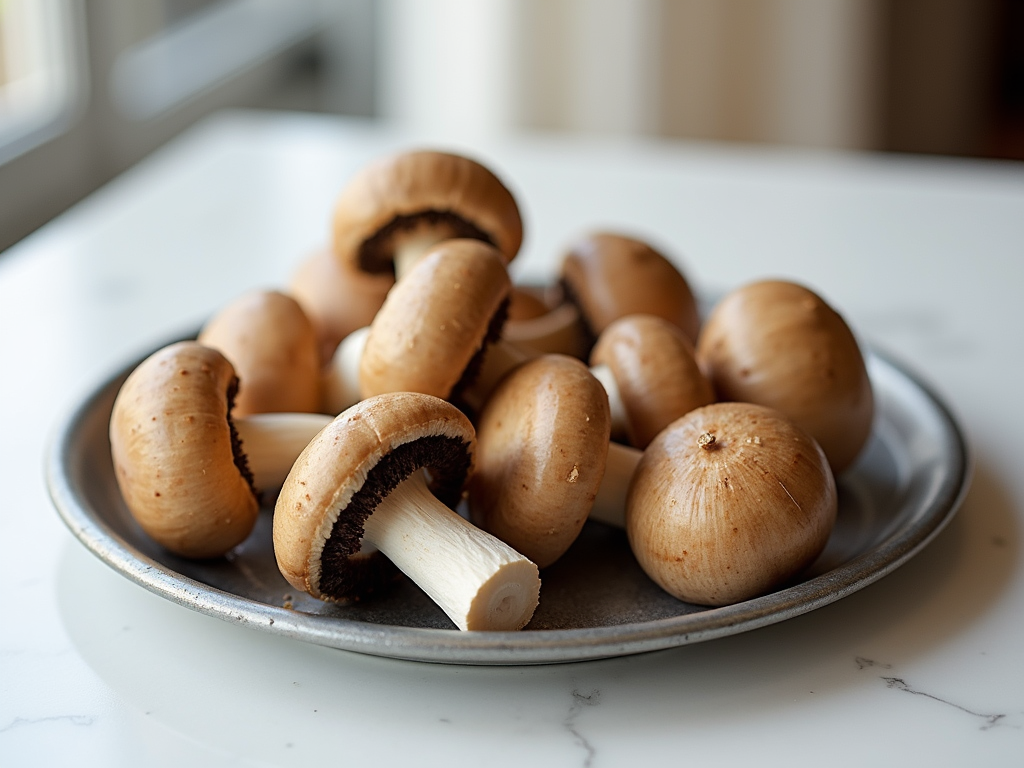 Fresh button mushrooms