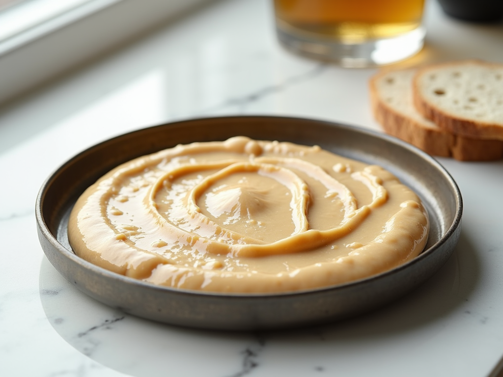 Creamy tahini paste made from ground sesame seeds